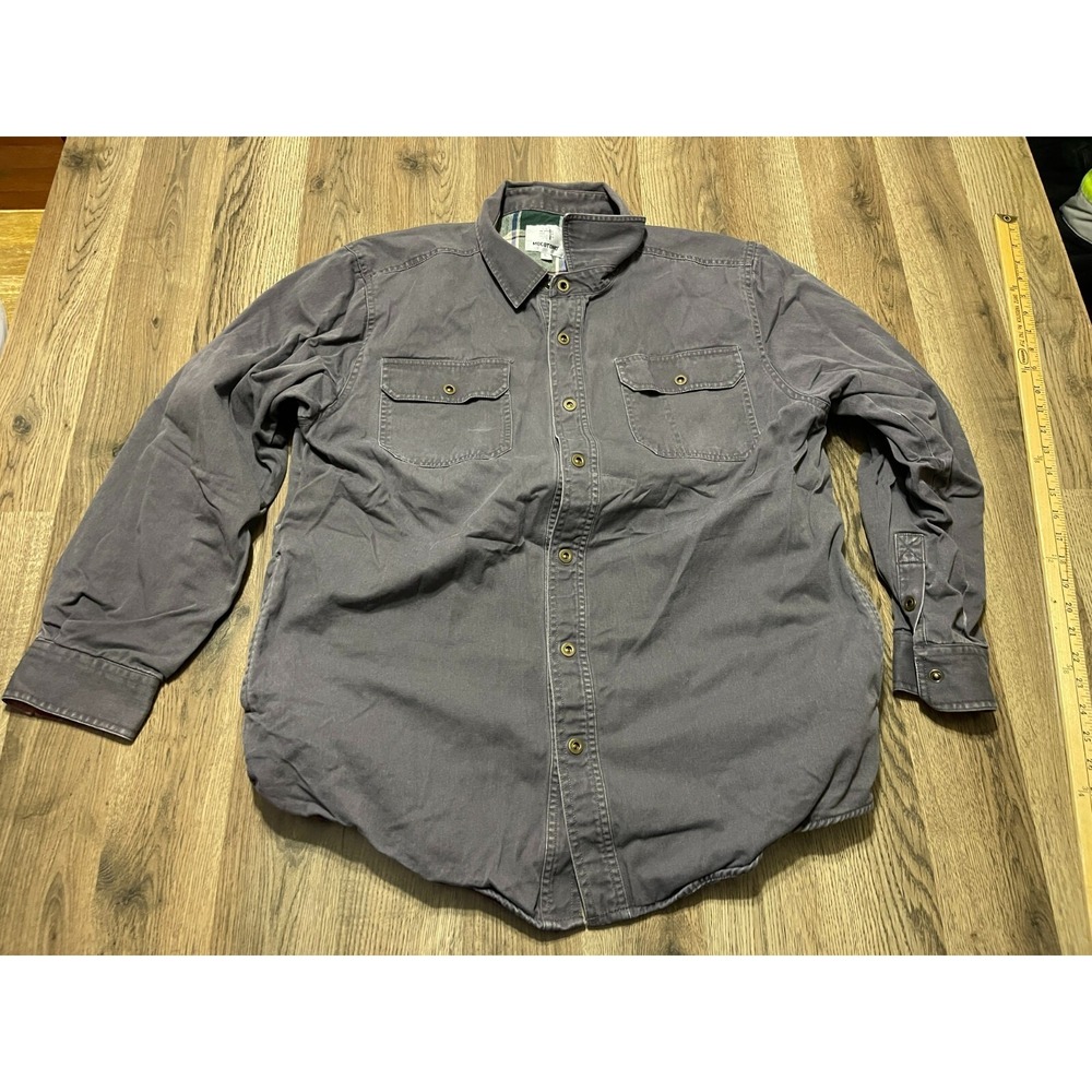MOCOTONO Jacket, Men's Size Large, Gray, Fleece, Lined, Button Up Snap